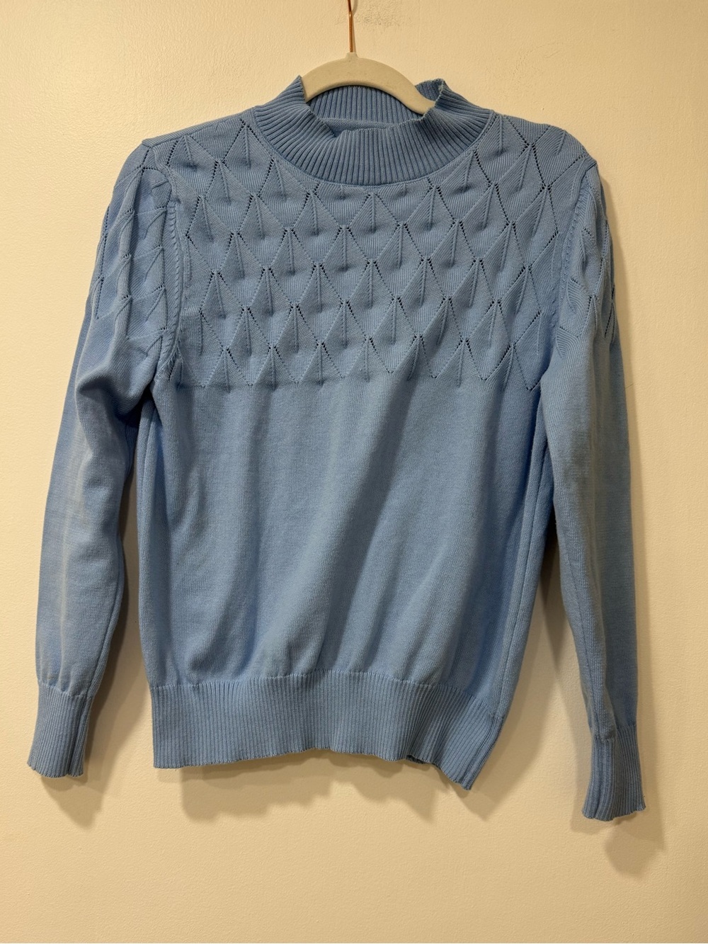 Light Blue Women's Textured Knit Sweater